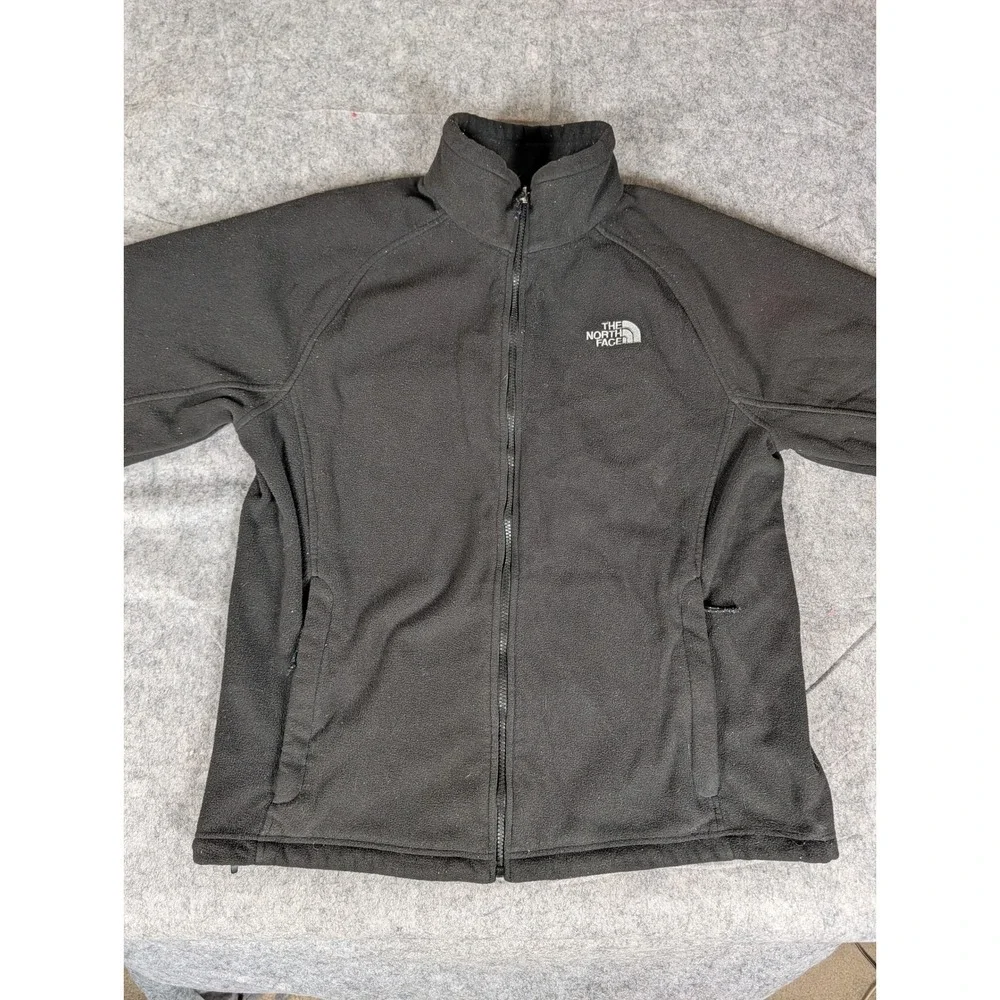 The‎ North Face TKA 100 Mens Full Zip Fleece Jacket Black Mock Neck Regular Fit